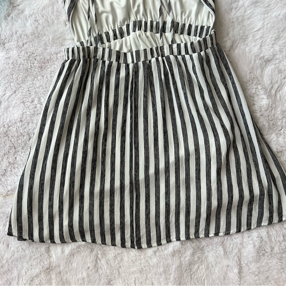 Lulus Oceanside Adventure White Striped Backless Skater Dress - Picture 9 of 13